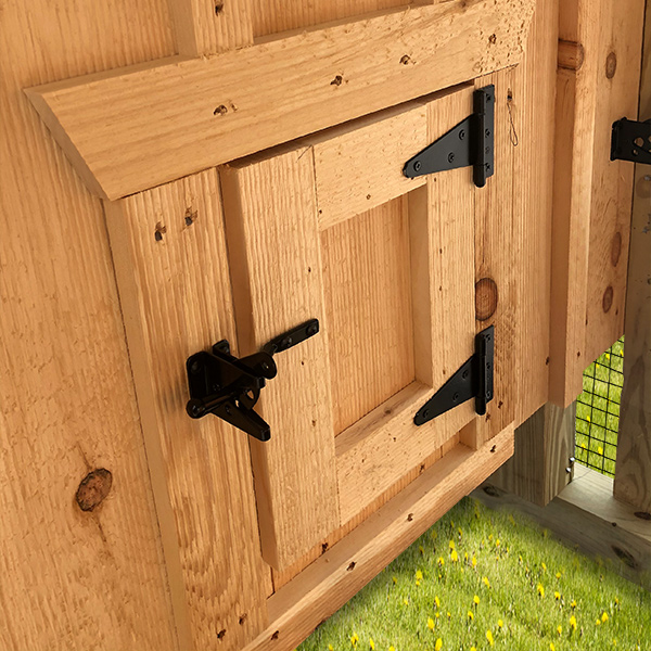 wood chicken door closed